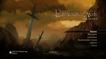 Dragon Age - Origins (USA) (v1.05) (Disc) (Update) screen shot title